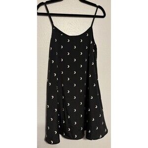 Gypsy Warrior Womens Small Mini Dress Black Celestial Witchy Crescent Moon Lunar